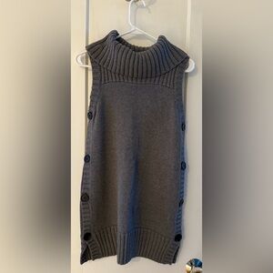 Kenneth Cole Reaction Charcoal Sleeveless Turtleneck Sweater